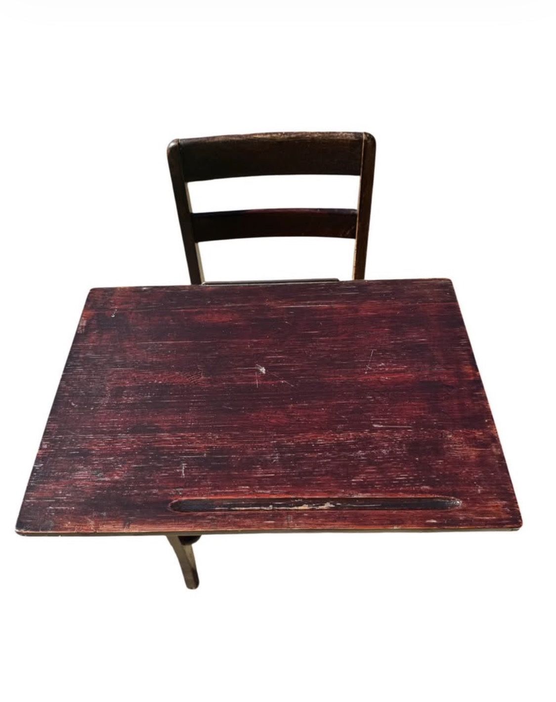 75 year old Mid Century Modern School Desk Adjustable Top