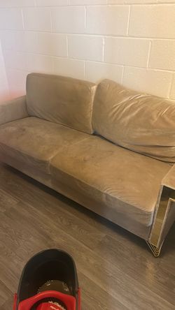 Beige Fabric Two-Seater Sofa
