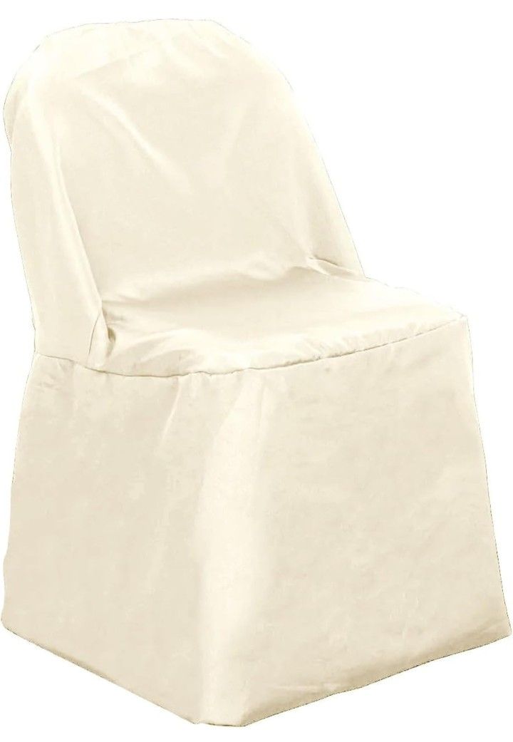 Beige Polyester Folding Chair Covers