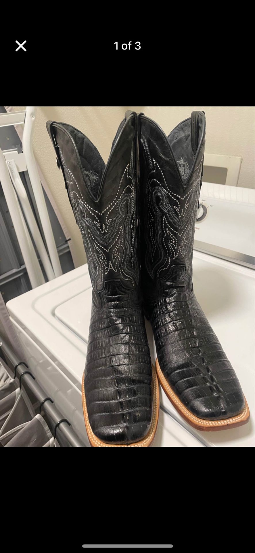 TANNER MARK MEN'S LUFKIN WESTERN BOOTS - BROAD SQUARE TOE size 13