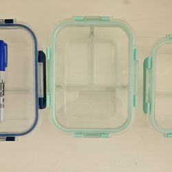 Glass Food Storage Containers with compartments