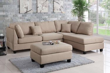 3 Piece Sectional Sofa With Ottoman F7605
