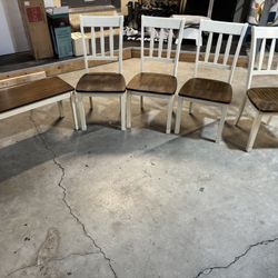 Dining Chairs And Bench (Seats 6)
