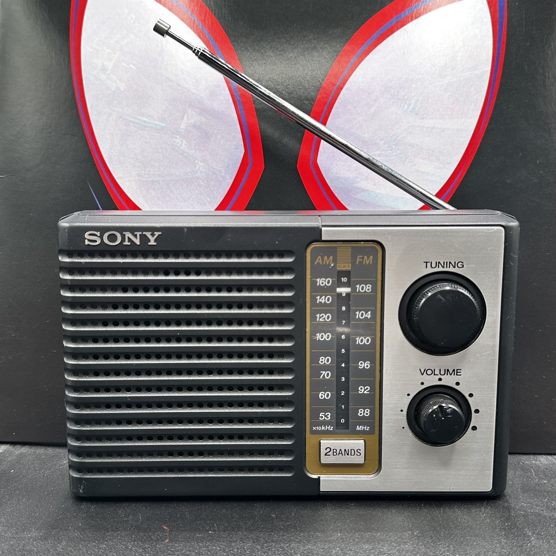 Vintage Sony ICF-F10 Two 2 Band AM/FM Portable Transistor Radio TESTED & WORKING