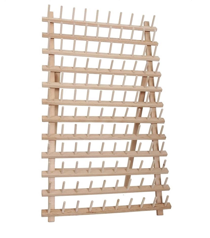 120 Spool Cone Wood Thread Rack | Made of Hardwood, Sturdy, Freestanding or Wall Mount | For Sewing, Embroidery, Quilting, and Specialty Thread Storag