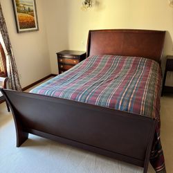 Nice Queen size bed. “Furniture Land South”. Solid wood. Barely used. Like new condition. Spring box included. Great bargain. $249 OBO.