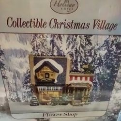 Holiday Creek Collectable Christmas Village  Flower Shop 