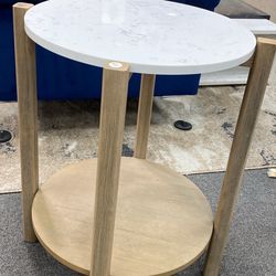 Faux marble round side table