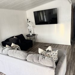 Two Sofas And Corner Table