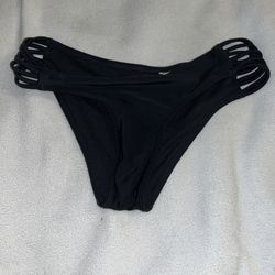 Hollister Black Bikini Bottom Bathing Suit Swimsuit Women Junior XS X-Small A023