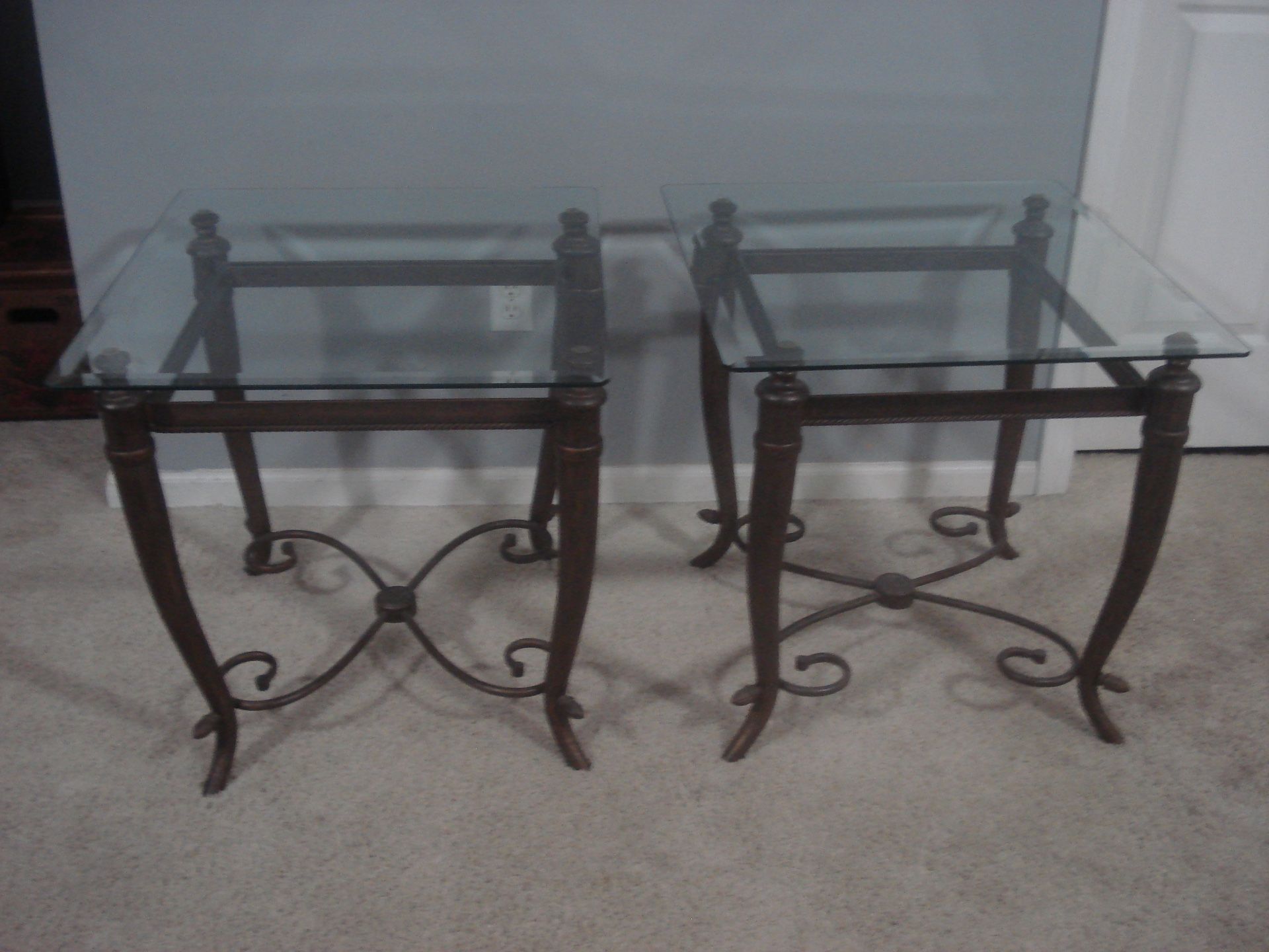 2-Glass Rectangle End Tables