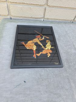 Antique Reverse Painting On Glass