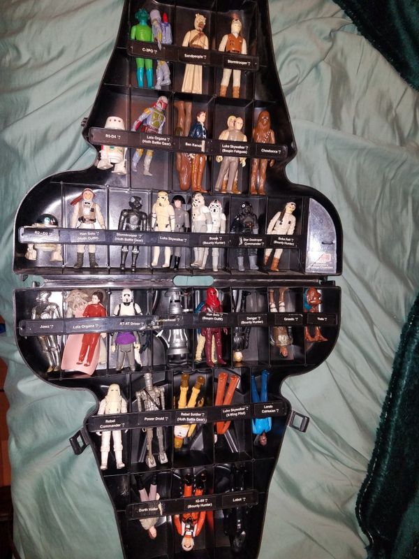 star wars figures in darth vader case