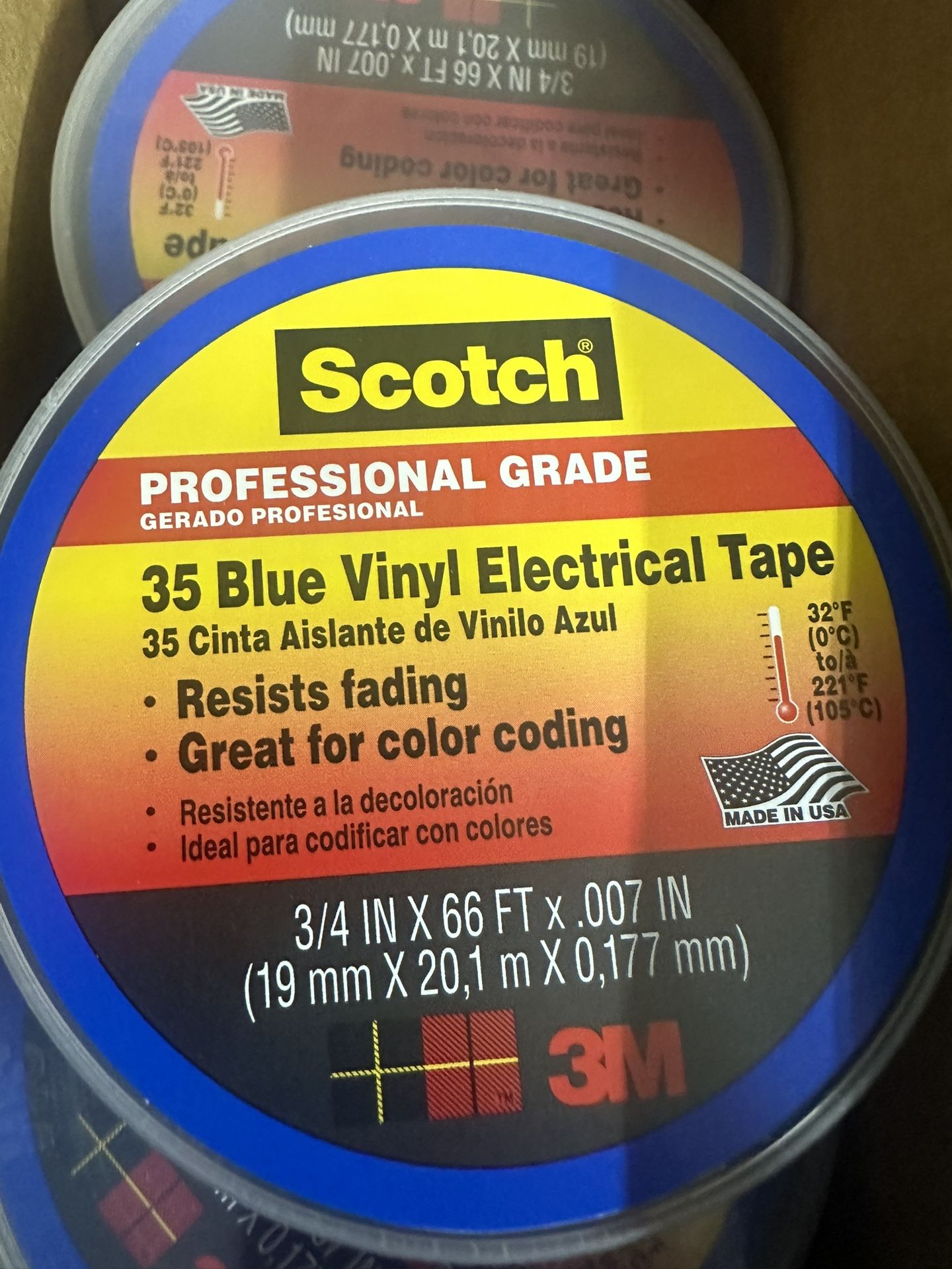 Electrical Tape ( Blue ) 3/4 X 66 Ft X .007 Inch