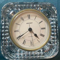 Vintage Stager Quartz Lead Crystal Clock West Germany Movement France (Works)