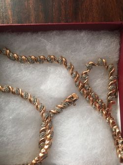 925 Sterling Silver gold necklace % real