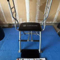 Life's A Beach Pilates black PRO Chair Full Workout Machine & 5 dvds - like new Price is firm, cash only, no holds