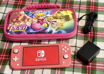 Coral/Pink Nintendo Switch Lite 32GB Console w/ Charger & Case