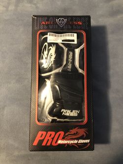 Brand New!! Arlen Ness AN-R1 Pro Motorcycle Gloves. Black/White Leather. Size LARGE.
