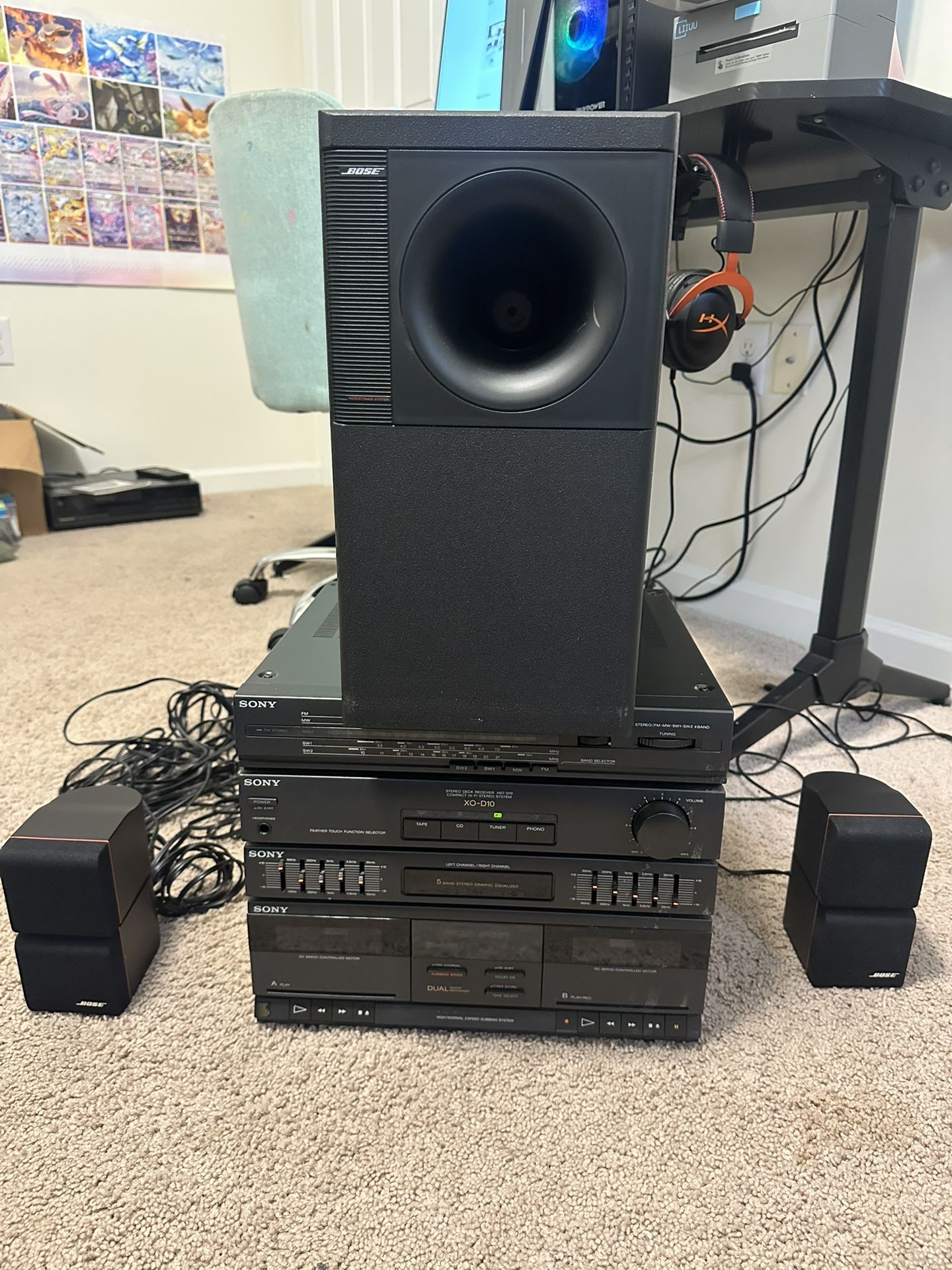 BOSE Acoustimass 5 Series II (Cube Array Speakers Included) + SONY HST-D10 Stereo Deck Receiver