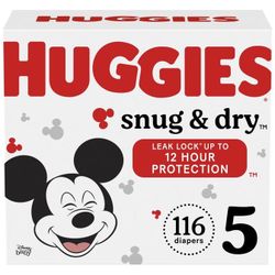 Huggies Snug & Dry Baby Diapers Size 5, (116ct)