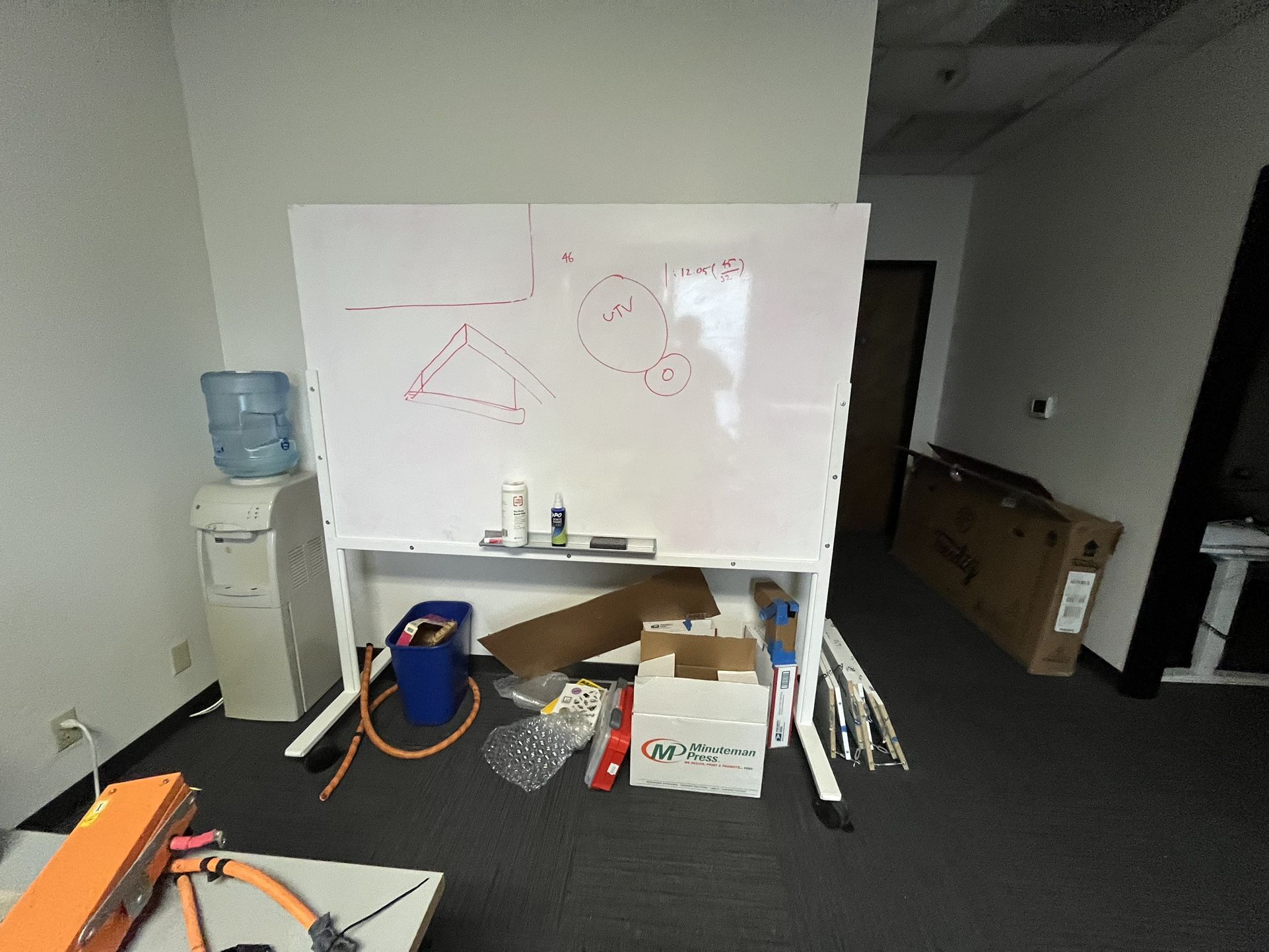 6' Wide Standing Whiteboard On Wheels