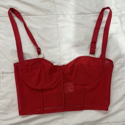OH POLLY RED CORSET TOP