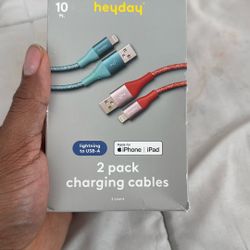 2x 10 Feet Charging Cables For iPhone And iPad USB-A