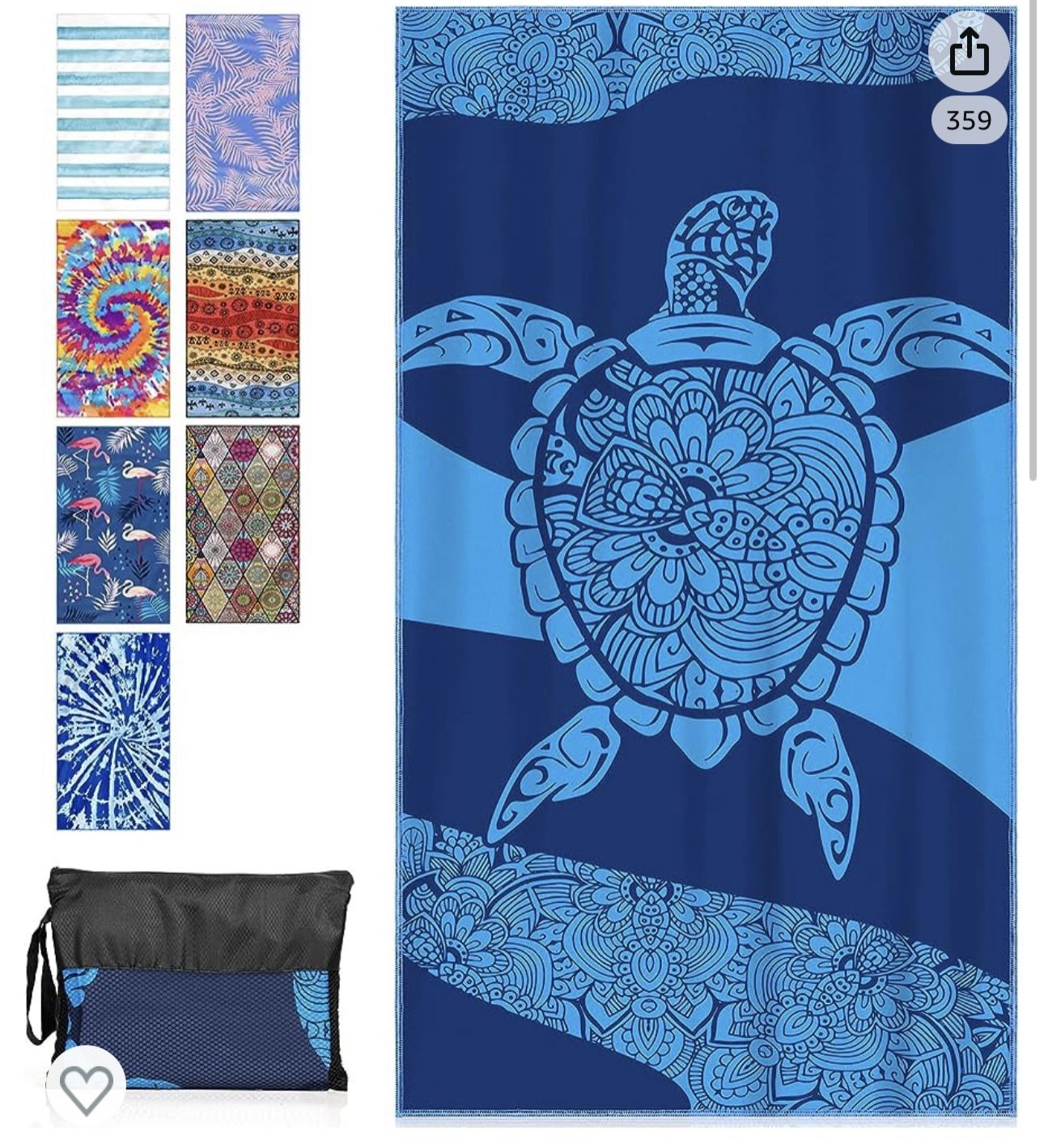 Beach Towel, 35x71 inches Oversized Sandfree Beach Towel, Microfiber Beach Towels for Adults, Absorbent Dry Fast Lightweight Compact, Beach Accessorie