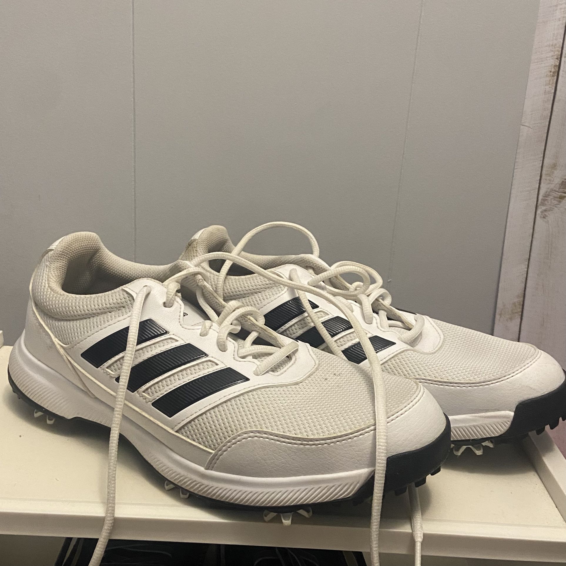 Adidas Tech Response 2.0 Men's Spike Golf Shoes EE9121 Size 9.0 M, White Black
