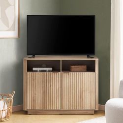 1003-OA  Brooklyn Corner Storage Cabinet, Mid Century Modern Buffet, Entertainment Center, Storage Cabinet with Doors and Shelves, Media Cabinet for 