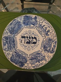 Ridgway’s England Passover Matzah Plate - Tepper London- Blue & White Judaica