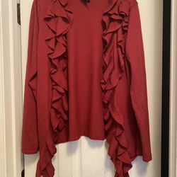 Ladies Burgundy Cardigan Size M