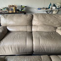 Over Sized Electric Leather Recliner Loveseats 
