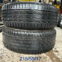 (2) - 215/55/17 Nokian Encompass AW01 Tires