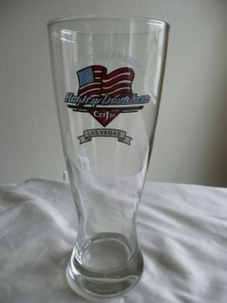 Harley-Davidson Cafe Las Vegas American Freedom Tall Beer Glass - US Flag, New Without Tags