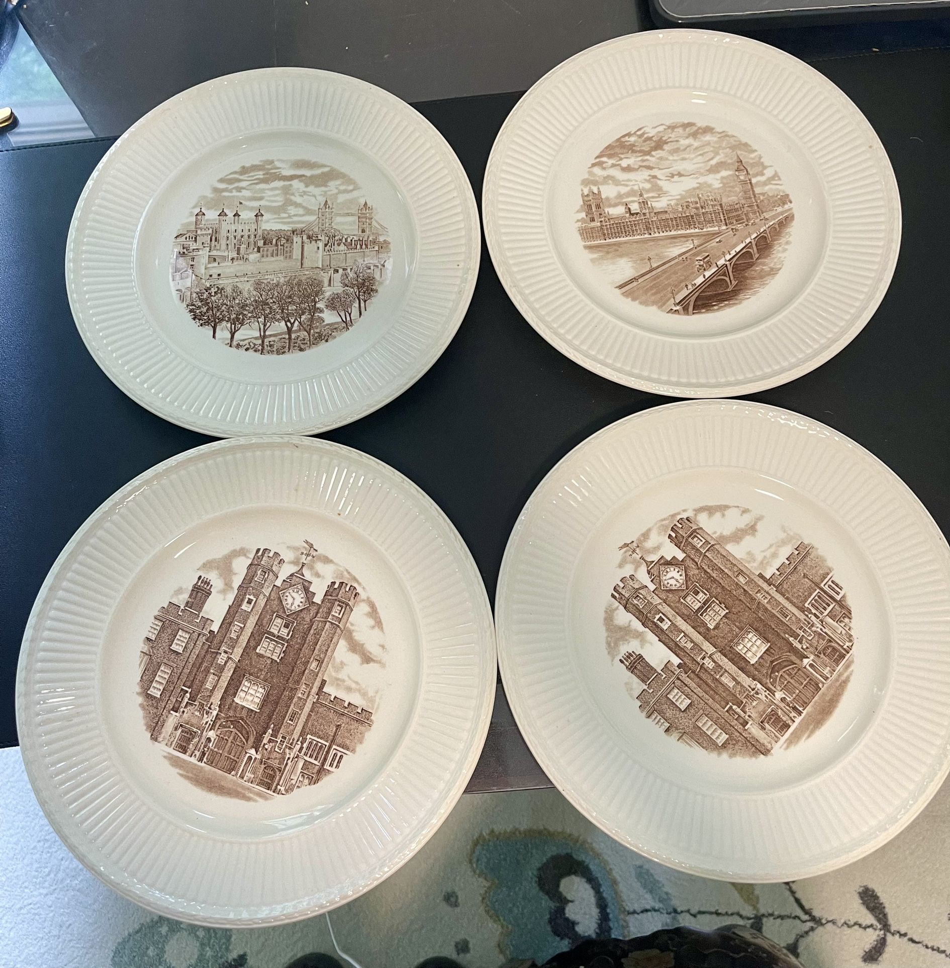 Wedgwood Vintage 1941 1st Edition Set Of 4 Old London Views Collector Plates