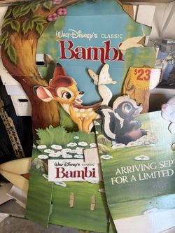 Original Bambi Movie Theater Standee