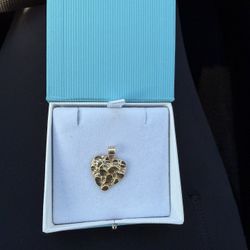 10k Heart Nugget Pendent 