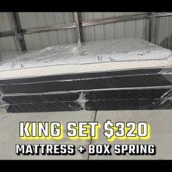 King Size Pillow Top Mattress With Box Spring Included 