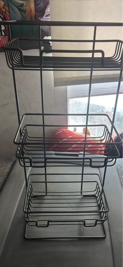 3-Tier Black Metal Wire Storage Rack