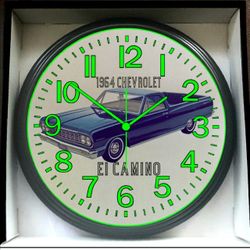 1964 Chevy Chevrolet El Camino Glow In The Dark Wall Clock New!