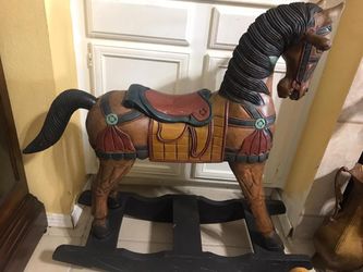 Antique Wood Rocking Horse