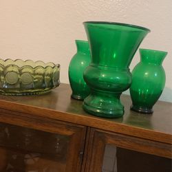 Green Glass 5 Pieces