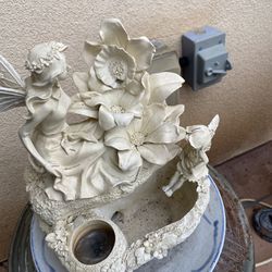 Electric Water Fountain With Fairies Sculpture 