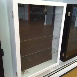 Display Case Wood & Glass Shelves Locks shadow box