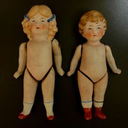 Bisque Dollhouse Dolls