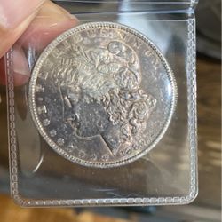 1889 silver Morgan, dollar coin