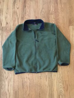 LL Bean kids olive fleece jacket