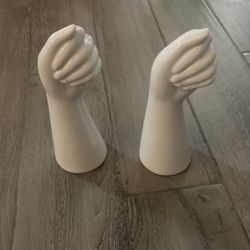 2 Hand Flower vases